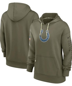 Indianapolis Colts Women's 2022 Salute To Service Performance Pullover Hoodie - Olive