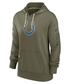 Indianapolis Colts Women's 2022 Salute To Service Performance Pullover Hoodie - Olive