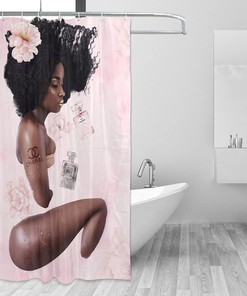 Inspiring Black Girl Fashion Shower Curtain - Motivational Bath Decor