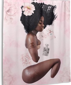 Inspiring Black Girl Fashion Shower Curtain - Motivational Bath Decor