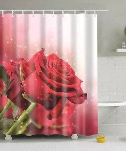 Invigorating Red Rose Flowers Shower and Bath Curtains for Your Bathroom Decor