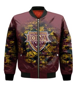 Iona Gaels Bomber Jacket Camouflage Vintage  - NCAA