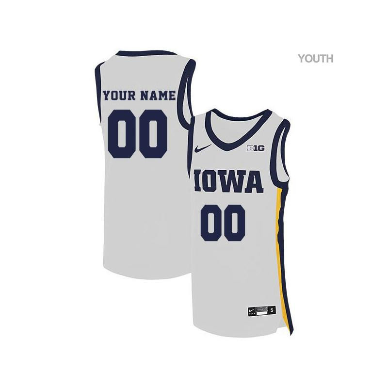 Iowa Hawkeyes Elite Basketball Youth Custom Jersey - White