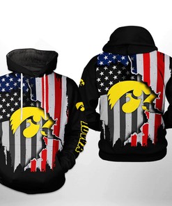 Iowa Hawkeyes NCAA US Flag 3D Printed Hoodie/Zipper Hoodie