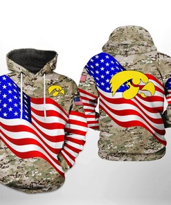 Iowa Hawkeyes NCAA US Flag Camo Veteran 3D All Over Print Hoodie, Zip-Up Hoodie