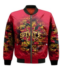 Iowa State Cyclones Bomber Jacket Camouflage Vintage  - NCAA