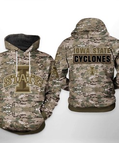 Iowa State Cyclones NCAA Camo Veteran 3D All Over Print Hoodie, Zip-Up Hoodie