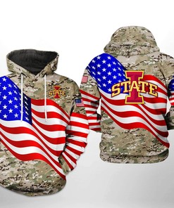 Iowa State Cyclones NCAA US Flag Camo Veteran 3D All Over Print Hoodie, Zip-Up Hoodie