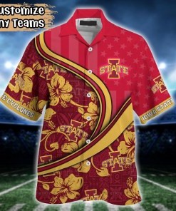 Iowa State Cyclones NCAA US Flag Flower Hawaii Shirt For Fans