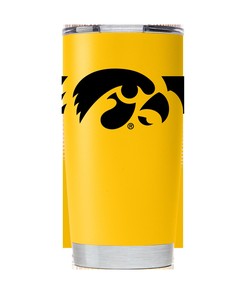 Iowa Yellow Tumbler with Stripes - Bold and Eye-Catching Design, Ideal for Travel