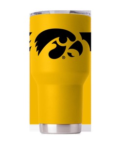 Iowa Yellow Tumbler with Stripes - Bold and Eye-Catching Design, Ideal for Travel