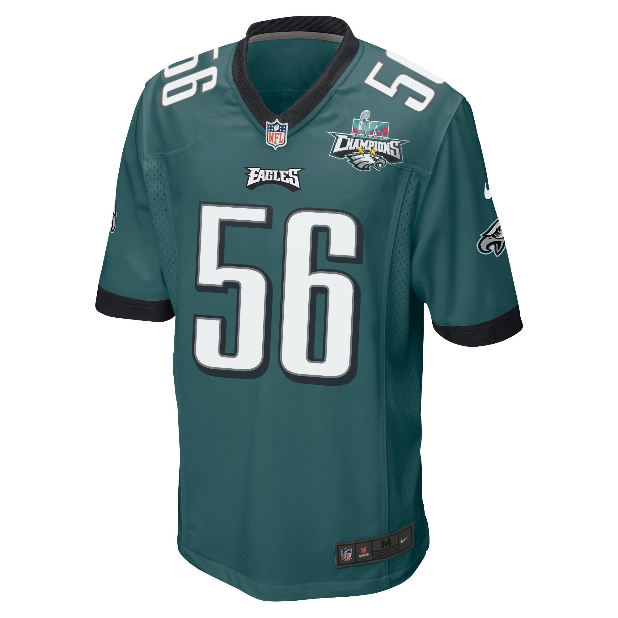 Isaac Seumalo 56 Philadelphia Eagles Super Bowl LVII Champions 2 Stars Men Game Jersey - Midnight Green