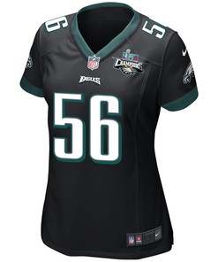 Isaac Seumalo 56 Philadelphia Eagles Super Bowl LVII Champions 2 Stars Women Game Jersey - Black