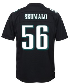 Isaac Seumalo 56 Philadelphia Eagles Super Bowl LVII Champions 2 Stars Youth Game Jersey - Black