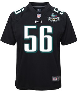 Isaac Seumalo 56 Philadelphia Eagles Super Bowl LVII Champions 2 Stars Youth Game Jersey - Black
