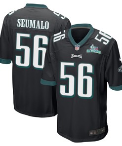 Isaac Seumalo 56 Philadelphia Eagles Super Bowl LVII Champions Men Game Jersey - Black