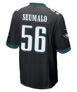Isaac Seumalo 56 Philadelphia Eagles Super Bowl LVII Champions Men Game Jersey - Black