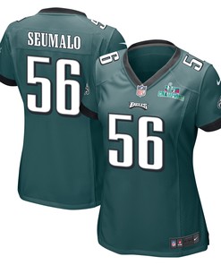 Isaac Seumalo 56 Philadelphia Eagles Super Bowl LVII Champions Women Game Jersey - Midnight Green