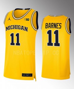 Isaiah Barnes 11 Michigan Wolverines Limited Uniform Jersey 2022-23 College Basketball Maize