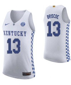 Isaiah Briscoe 13 Kentucky Wildcats Elite Basketball Road Men Jersey - White