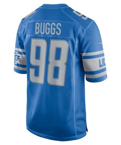 Isaiah Buggs 98 Detroit Lions Player Game Jersey - Blue