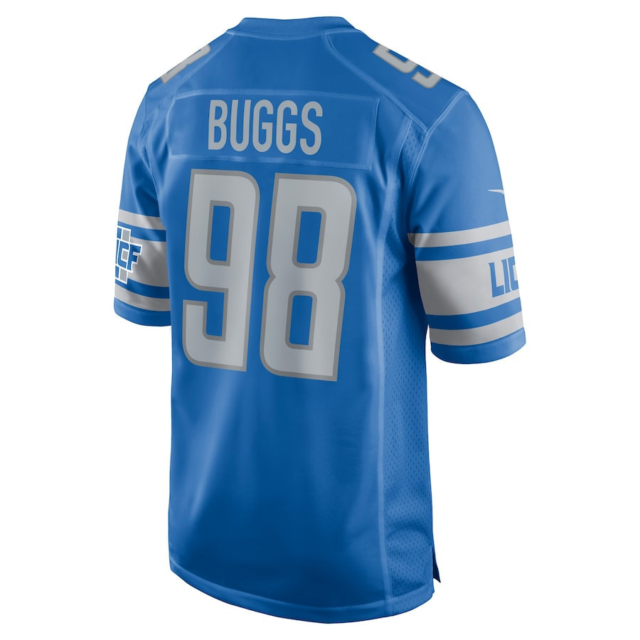 Isaiah Buggs 98 Detroit Lions Player Game Jersey - Blue