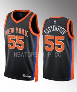 Isaiah Hartenstein 55 2022-23 New York Knicks Black City Edition Jersey Swingman