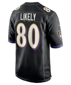 Isaiah Likely 80 Baltimore Ravens Alternate Game Men Jersey - Black