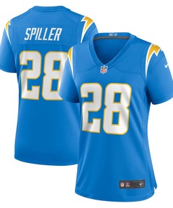 Isaiah Spiller 28 Los Angeles Chargers Women's Game Jersey - Powder Blue