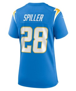Isaiah Spiller 28 Los Angeles Chargers Women's Game Jersey - Powder Blue
