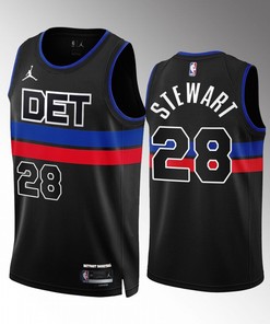 Isaiah Stewart 28 2022-23 Detroit Pistons Black Statement Edition Jersey Swingman