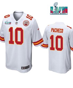 Isaih Pacheco 10 Kansas City Chiefs Super Bowl LVII White Men Game Jersey