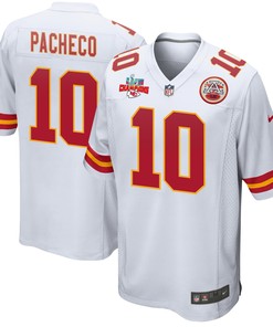 Isiah Pacheco 10 Kansas City Chiefs Super Bowl LVII Champions 3 Stars Men Game Jersey - White