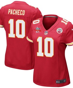 Isiah Pacheco 10 Kansas City Chiefs Super Bowl LVII Champions 3 Stars Women Game Jersey - Red