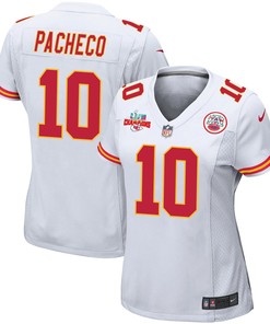 Isiah Pacheco 10 Kansas City Chiefs Super Bowl LVII Champions 3 Stars Women Game Jersey - White