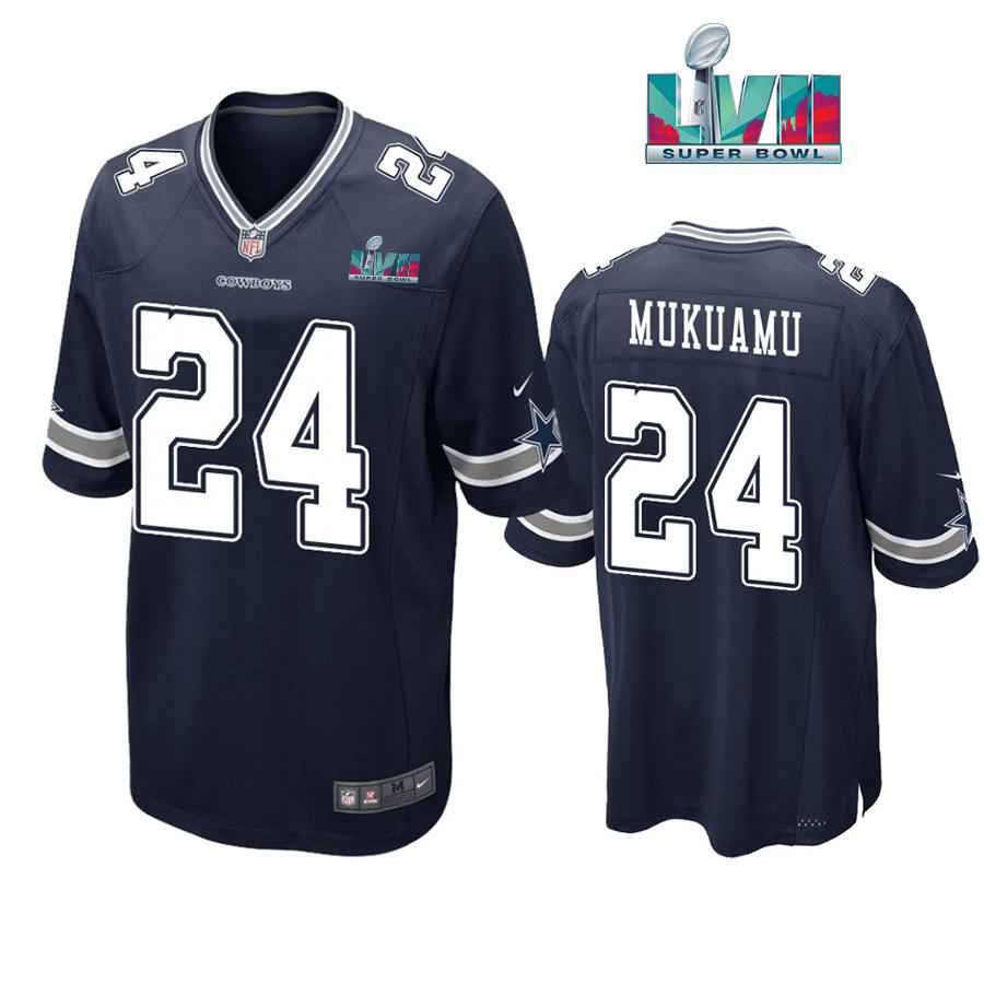 Israel Mukuamu 24 Dallas Cowboys Super Bowl LVII Super Bowl LVII Game Navy Jersey