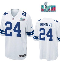Israel Mukuamu 24 Dallas Cowboys Super Bowl LVII Super Bowl LVII White Men Game Jersey