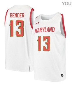 Ivan Bender 13 Maryland Terrapins Retro Basketball Youth Jersey - White