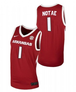 JD Notae 1 Arkansas Razorbacks College Basketball Away Men Jersey - Cardinal