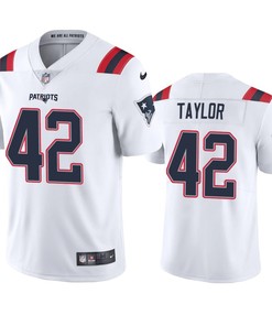 J.J. Taylor 42 New England Patriots White Vapor Limited Jersey