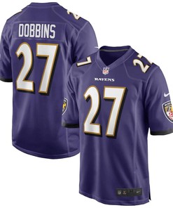 J.K. Dobbins 27 Baltimore Ravens Game Jersey - Purple