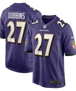 J.K. Dobbins 27 Baltimore Ravens Game Team Jersey - Purple