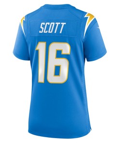 JK Scott 16 Los Angeles Chargers Women's Game Jersey - Powder Blue