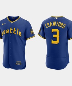 J.P. Crawford 3 Seattle Mariners 2023 City Connect Elite Jersey - Royal
