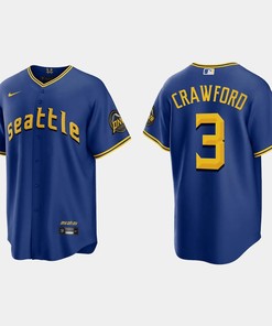 J.P. Crawford 3 Seattle Mariners 2023 City Connect Game Jersey - Royal
