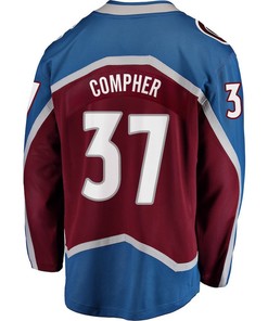 J.T. Compher 37 Colorado Avalanche Stanley Cup 2023 Playoffs Patch Home Breakaway Men Jersey - Burgundy