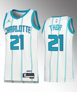 JT Thor 21 2022-23 Charlotte Hornets White Association Edition Jersey Swingman