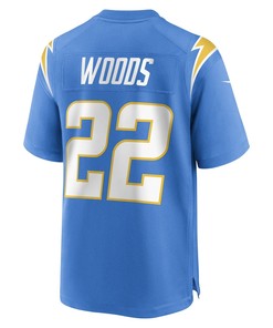 JT Woods Los Angeles Chargers Game Player Jersey - Powder Blue