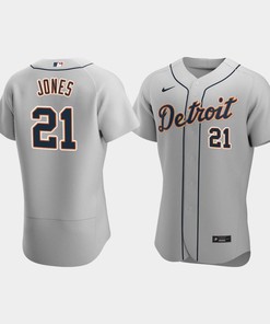 JaCoby Jones 21 Detroit Tigers Gray Road Jersey