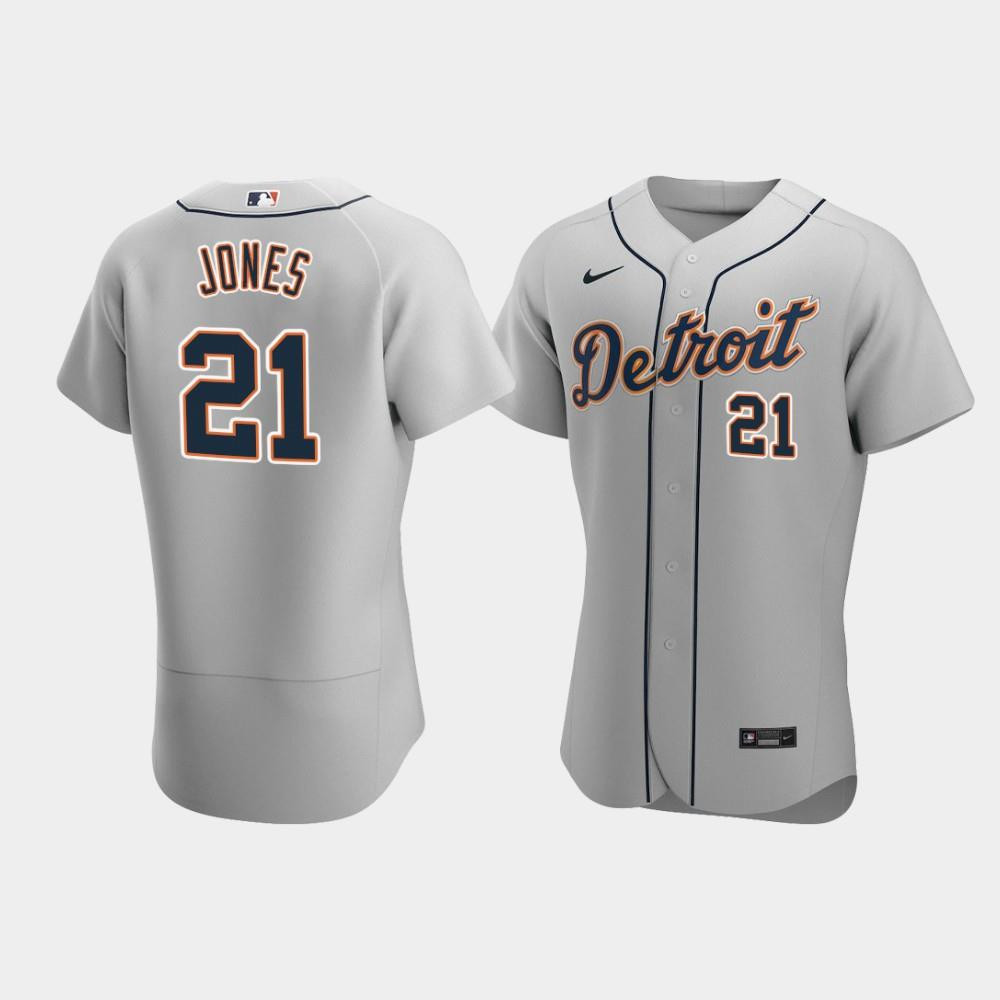 JaCoby Jones 21 Detroit Tigers Gray Road Jersey